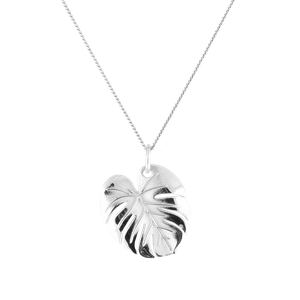 Palm Leaf Necklace Silver