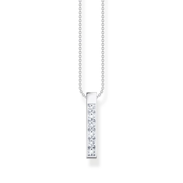 Kette Weiße Steine Silber von Thomas Sabo, Schneller Versand - Nordicspectra.de