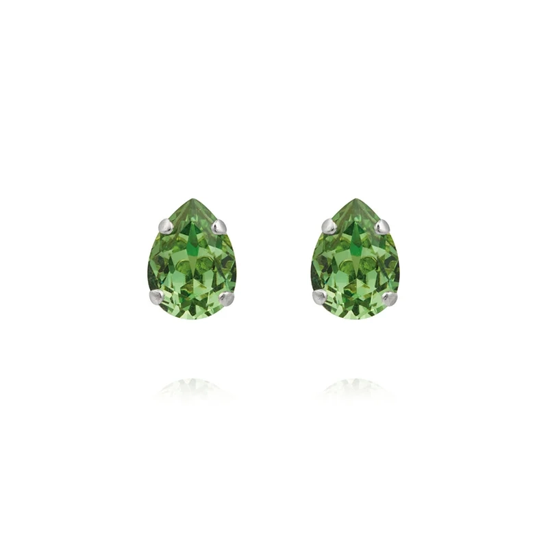 Caroline Svedbom - Amelia Stud Earrings Rhodium Recreated Peridot