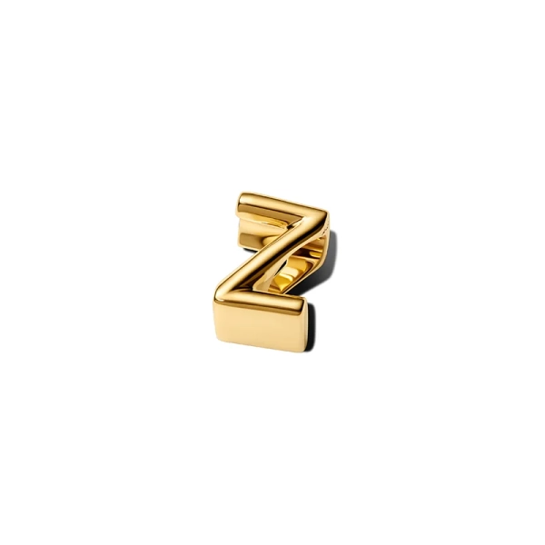 Bokstaven Z Berlock Guld från Pandora Moments - Skapa din unika stil med denna eleganta berlock i 14K guldpläterad metall.