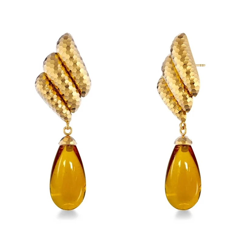Edblad - Cali Earrings Amber Gold