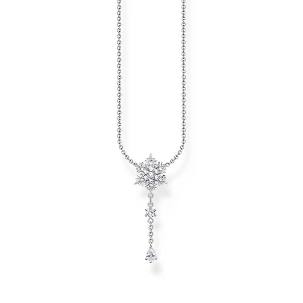 Halsband Snöflinga Vita Stenar Silver - Thomas Sabo berlock - Snabb frakt & paketinslagning - Nordicspectra.se