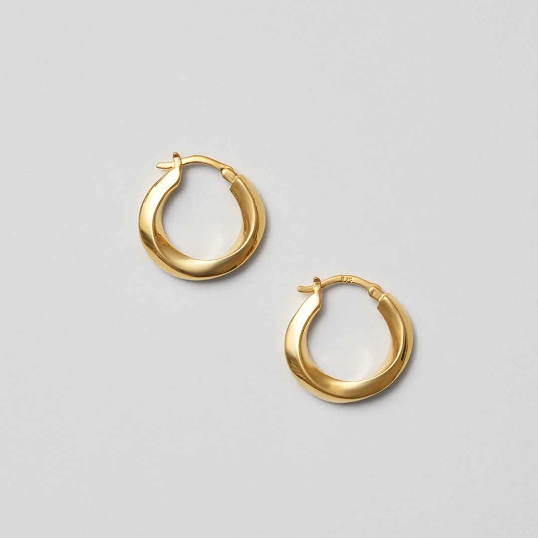 Blue Billie - Small Swirl Hoops Gold