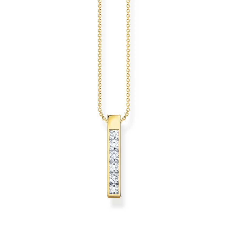 Thomas Sabo – Halsband med Vita Stenar Pavé Guld