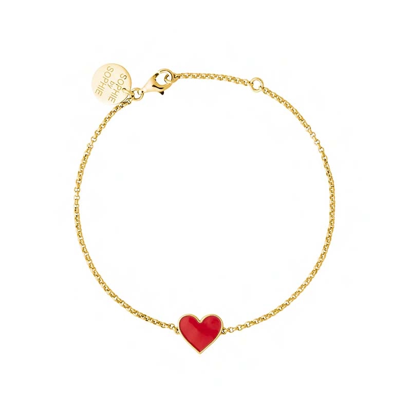 SOPHIE by SOPHIE - Enamel Heart Bracelet Gold