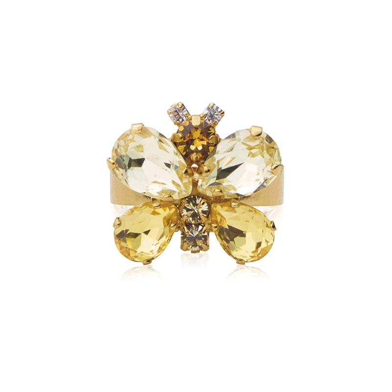 Alternativ bild 0 för Butterfly ring yellow combo