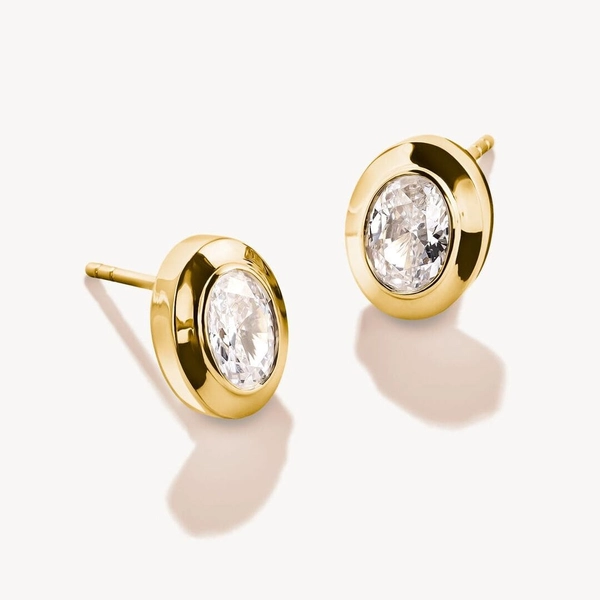 Ovala Stiftörhängen Bold Elegance Guld från Thomas Sabo i 18K guldpläterat silver med gnistrande zirkonia.