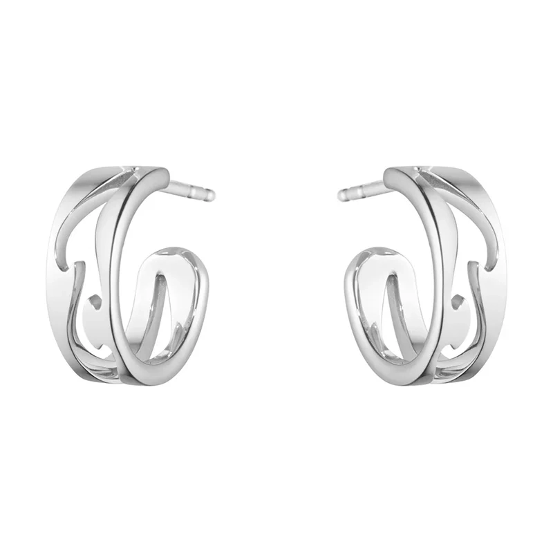 Georg Jensen - Fusion Öppna Örhängen Vitguld