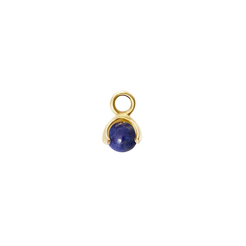 Letters Stone 9 Lapis Pendant Gold