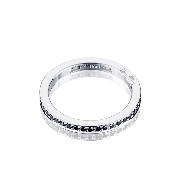 Stars & Signature In Black Thin Ring White Gold - Efva Attling ringar - Snabb frakt & paketinslagning - Nordicspectra.se
