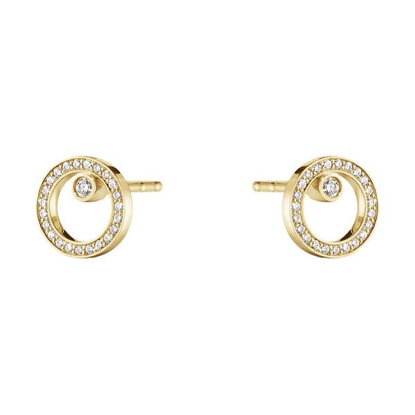 Halo Ohrstecker Gold Mit Pavé Diamanten 0.12 ct von Georg Jensen, Schneller Versand - Nordicspectra.de