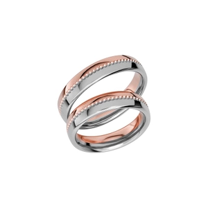 Reflection 13 Rose Gold/White Gold - Wedding & engagement rings - Schalins - Scandinavian design - Nordic Spectra