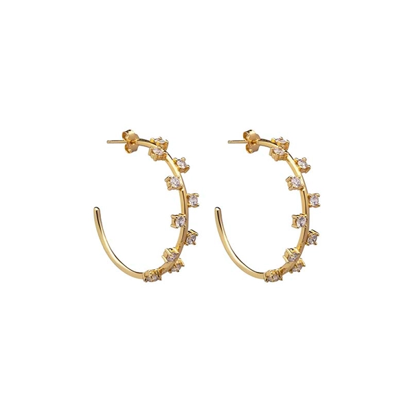 Cubic Hoop Ear Gold -CU Jewellery - Snabb frakt & paketinslagning - Nordicspectra.se