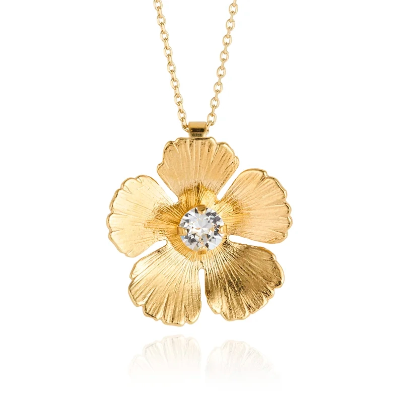 Caroline Svedbom - Mini Anemone Necklace Gold Crystal