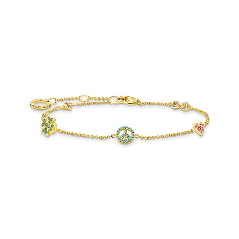 Thomas Sabo - Armband med Symboler Brokig Guld