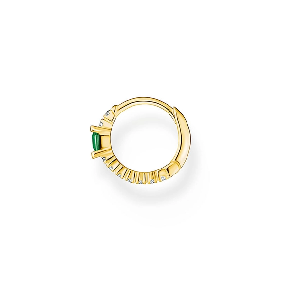 Single Hoop Earring Green Stone With White Stones Gold - Thomas Sabo - Suuri valikoima & ilmainen lahjapaketointi - Nordicspectra.fi