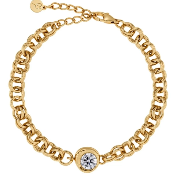 Armband i 14K guldplätering med dubbla länkar och stor