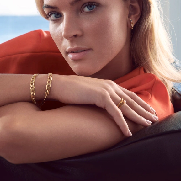 elegant och tunn ring i 18K guldpläterat silver