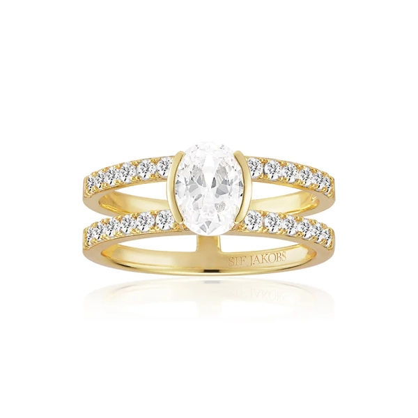 Ring Ellisse Carezza Piccolo Gold von Sif Jakobs