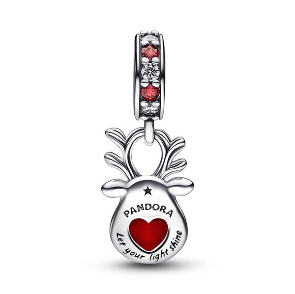 Rote Nase Rentier Murano-Charm-Anhänger von PANDORA, Schneller Versand - Nordicspectra.de