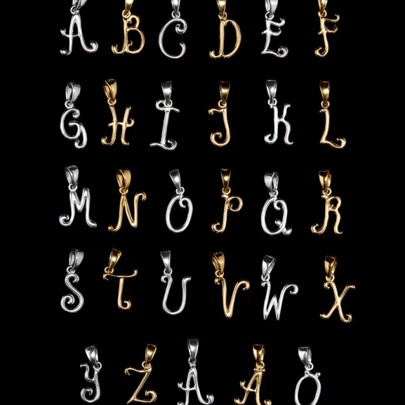 elegante Goldhalskette mit Buchstabenanhänger von Maria Nilsdotter