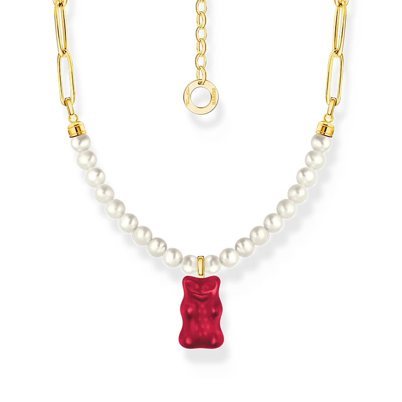 Thomas Sabo – HARIBO Pärlhalsband med Röd Gummibjörn Guld