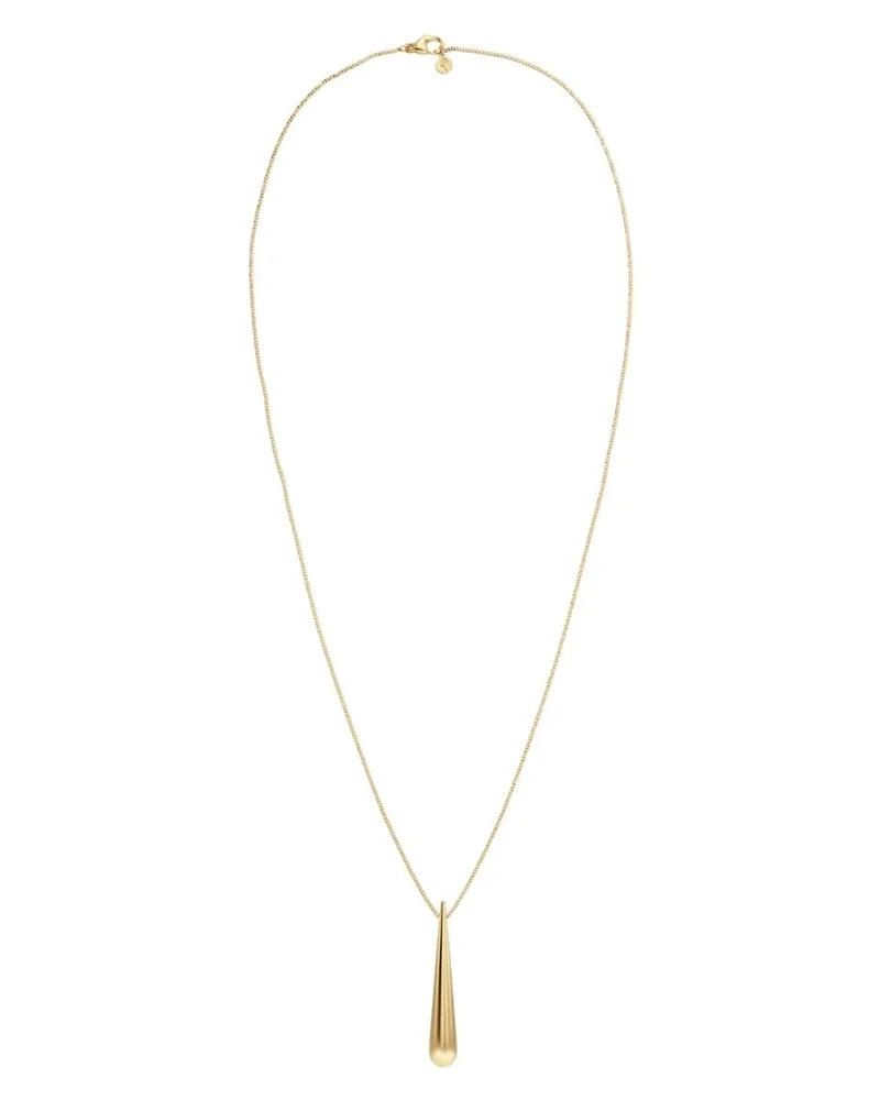 Halsband i 14K guldpläterat stål med droppformad design och justerbar längd