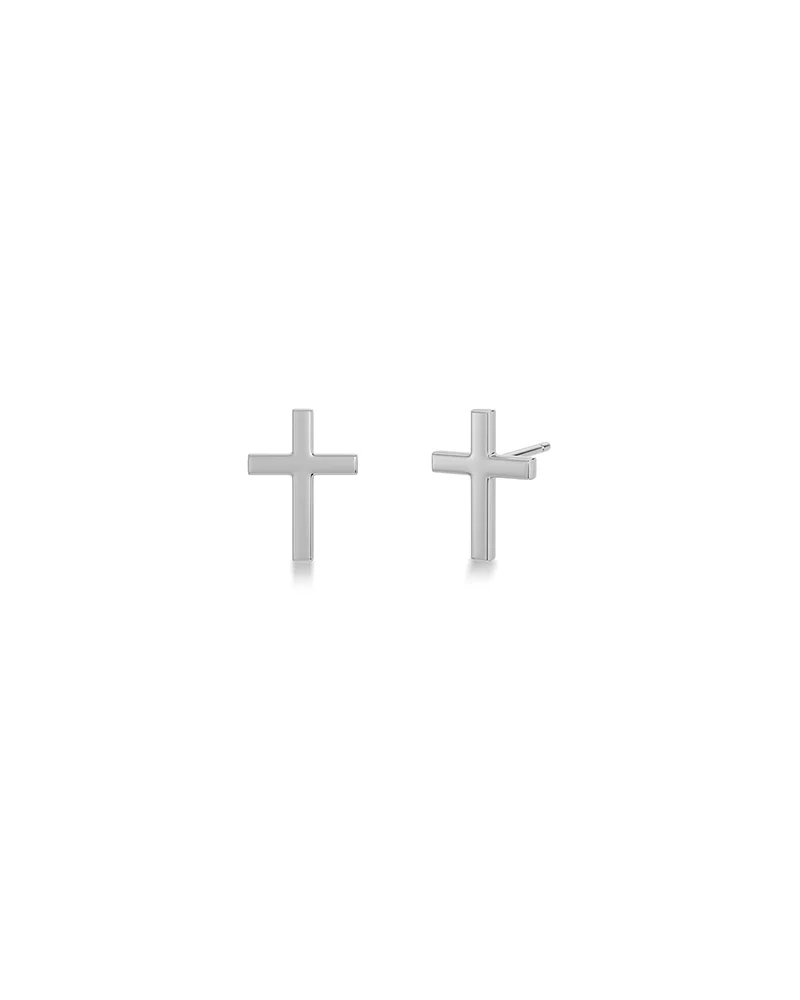 Spirit Cross Studs Silver