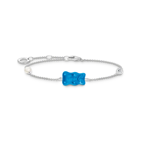 HARIBO Armband Gummibjörn Blå med Pärla & Sten - Thomas Sabo - Snabb leverans & paketinslagning - Nordic Spectra