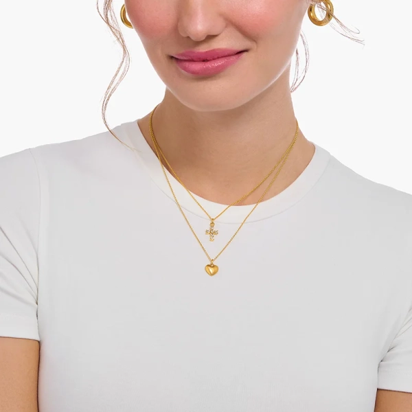 Halsband med Glittrande Kors Guld - Thomas Sabo - Snabb leverans & paketinslagning - Nordic Spectra