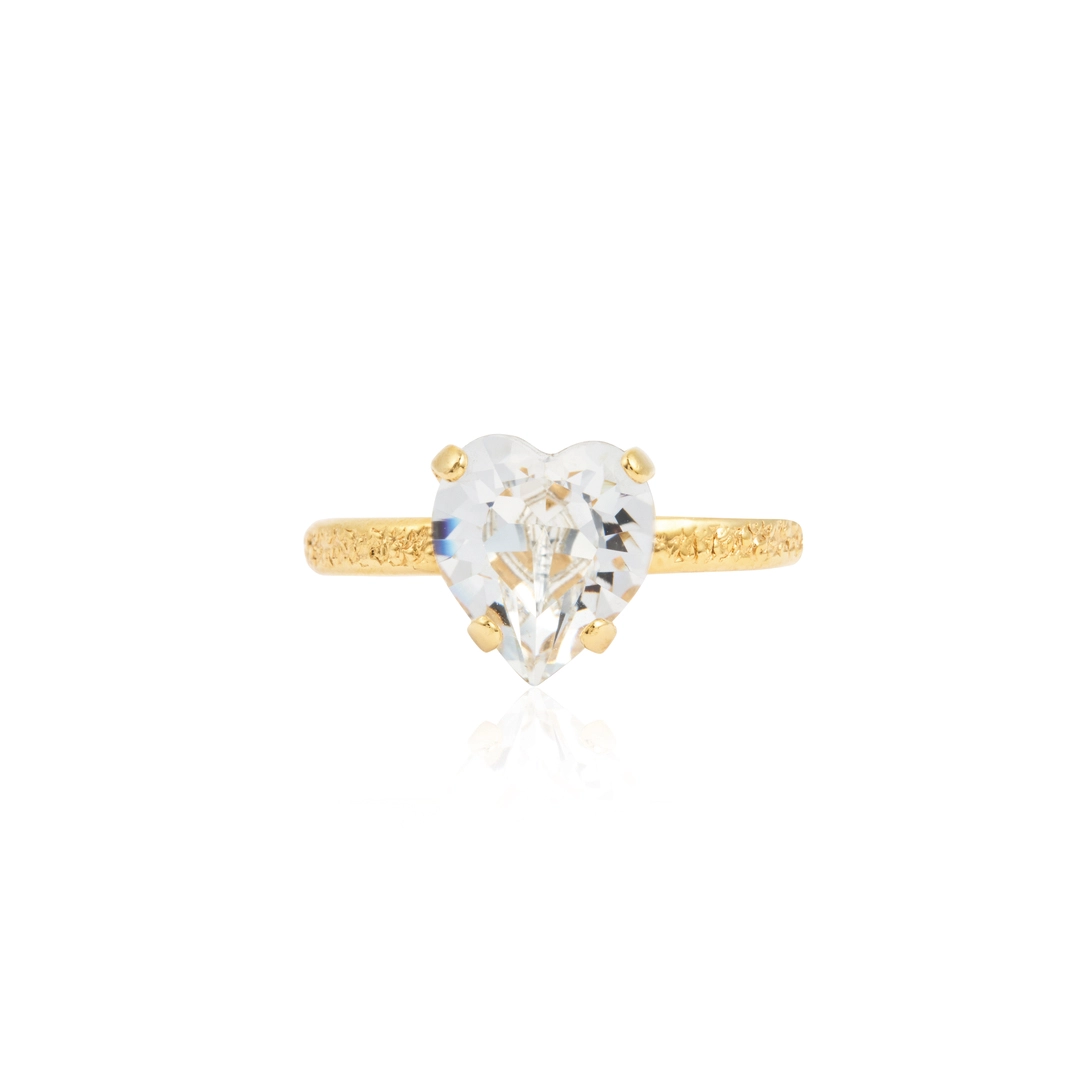 Caroline Svedbom - Heart Ring Gold Crystal