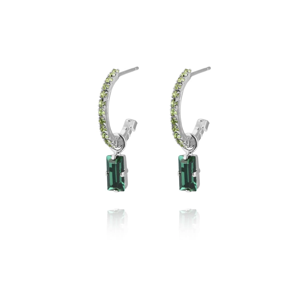 Caroline Svedbom - Lucy Earrings Rhodium Emerald / Peridot