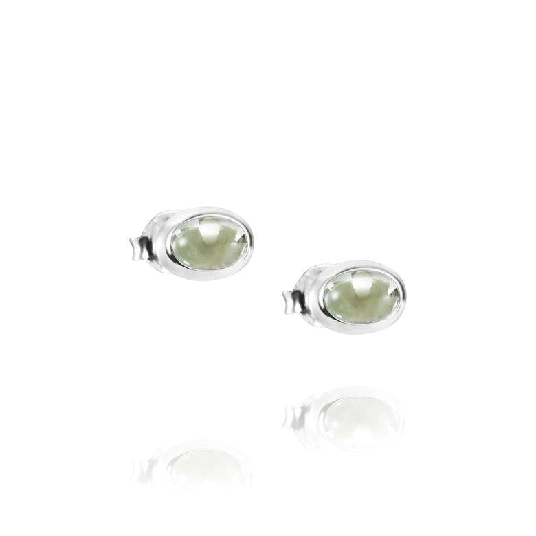 Efva Attling - Love Bead Ear Silver - Green Quartz