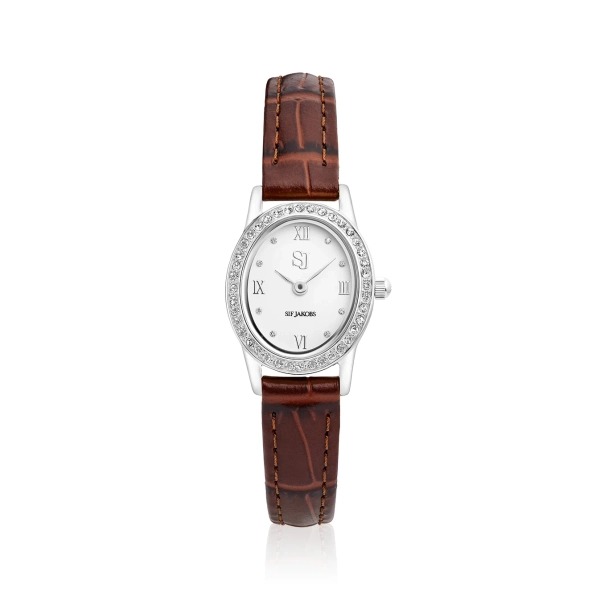 Angelica Watch braune Uhr mit ovalem Zifferblatt