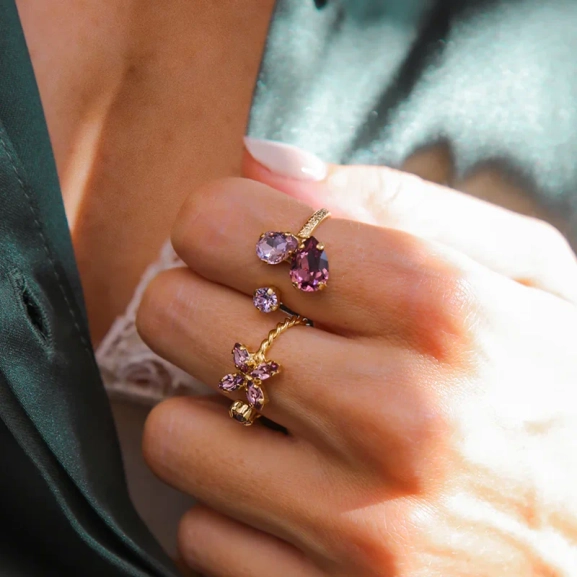 Alisia Ring Rhodium Violet Combo - Maria Black - Snabb frakt & paketinslagning - Nordic Spectra