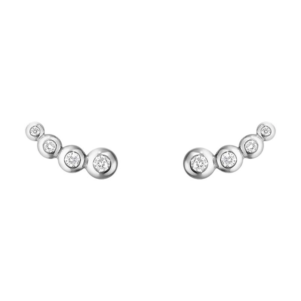 Aurora Örhängen Vitguld med Diamanter Small - Georg Jensen örhängen - Snabb frakt & paketinslagning - Nordicspectra.se