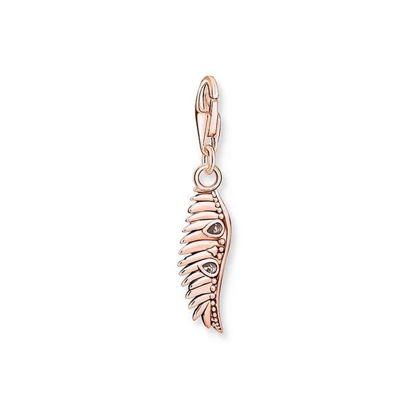 Charm Pendant Phoenix Feather With Pink Stones Rose Gold - Thomas Sabo - Suuri valikoima & ilmainen lahjapaketointi - Nordicspectra.fi