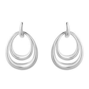 Offspring Doppelohrringe Groß aus Silber mit ineinandergreifenden Formen
