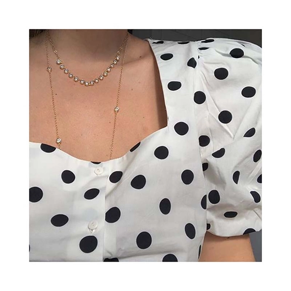 Cubic Long Chain Necklace Gold -CU Jewellery - Snabb frakt & paketinslagning - Nordicspectra.se