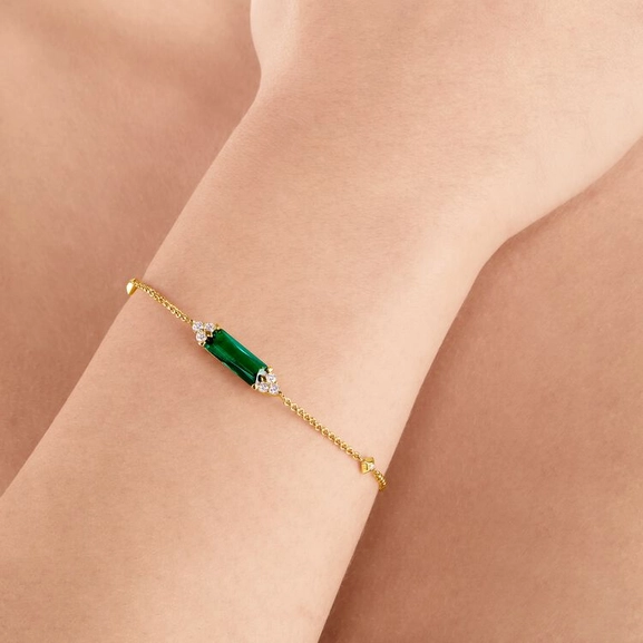 Armband Grüner Stein Gold von Thomas Sabo, Schneller Versand - Nordicspectra.de