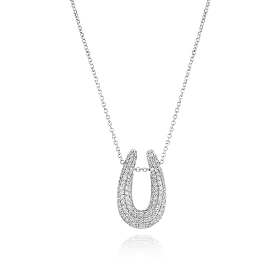 Goccia Halsband från Sif Jakobs i silver med glittrande Cubic Zirconia-sten