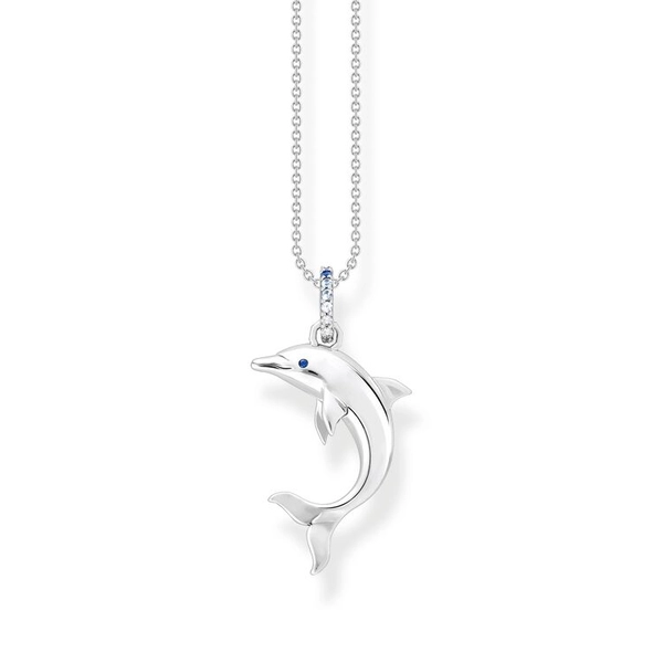 Halsband Delfin med Blå Stenar - Thomas Sabo berlock - Snabb frakt & paketinslagning - Nordicspectra.se