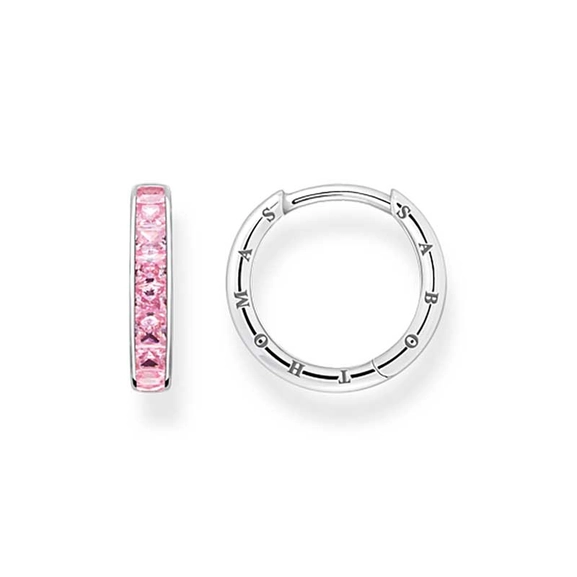 Creolen mit pinken Steinen Pavé Silber von Thomas Sabo, Schneller Versand - Nordicspectra.de