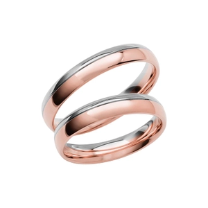 SR3002-4 Roséguld/Vitguld - Vigsel- & förlovningsringar - Schalins - Fri storleksändring* - Nordic Spectra