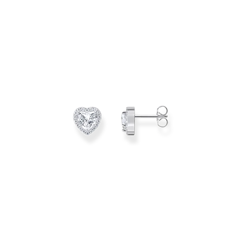 Thomas Sabo - Hj&auml;rtformade Halo&ouml;rh&auml;ngen med Glittrande Stenar