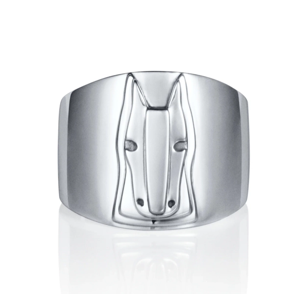 A Horse With No Name Ring i silver med stiliserad häst
