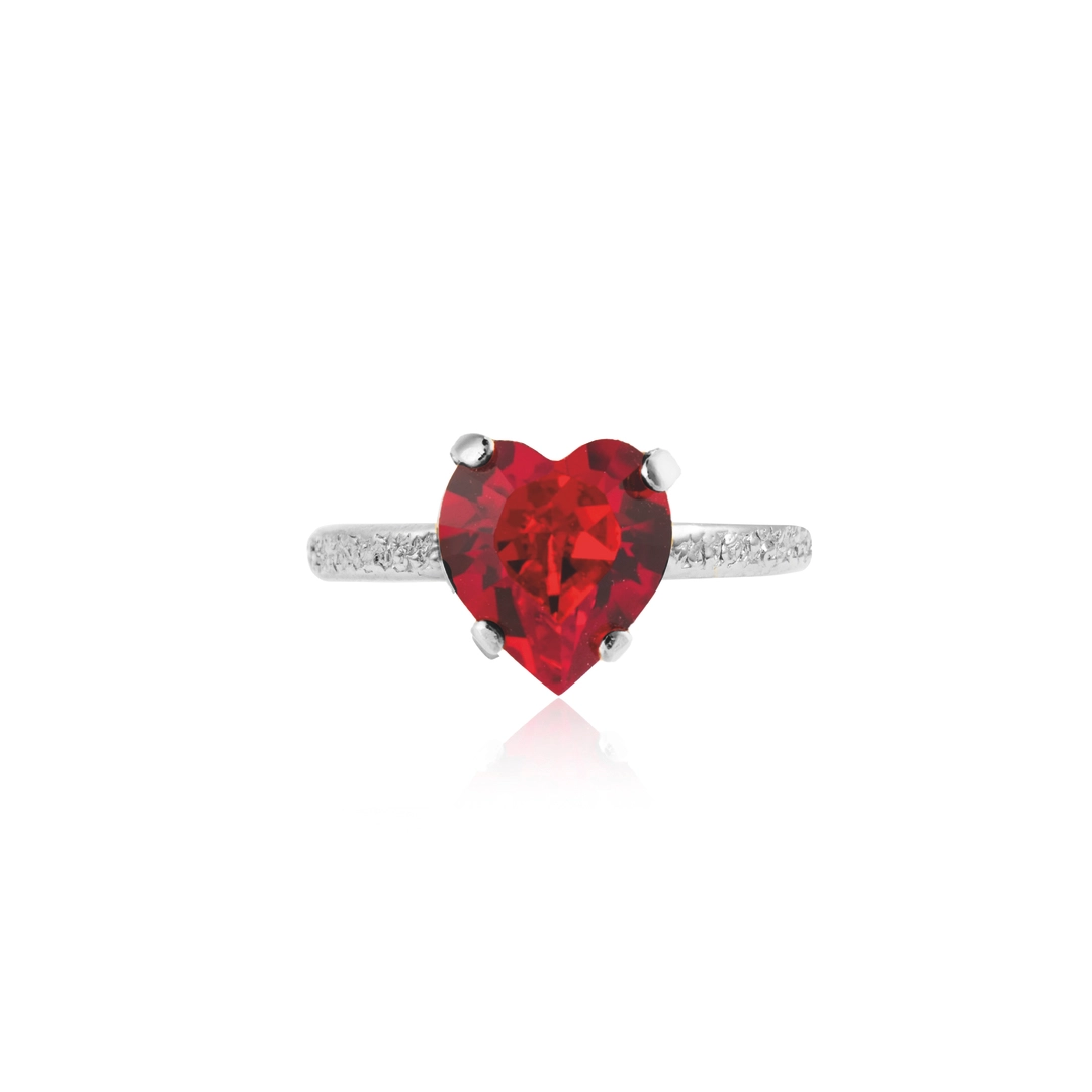 Caroline Svedbom - Heart Ring Rhodium Light Siam 227