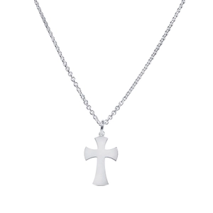 Cross Necklace White Gold - Nordic Spectra - Suuri valikoima & ilmainen lahjapaketointi - Nordicspectra.fi