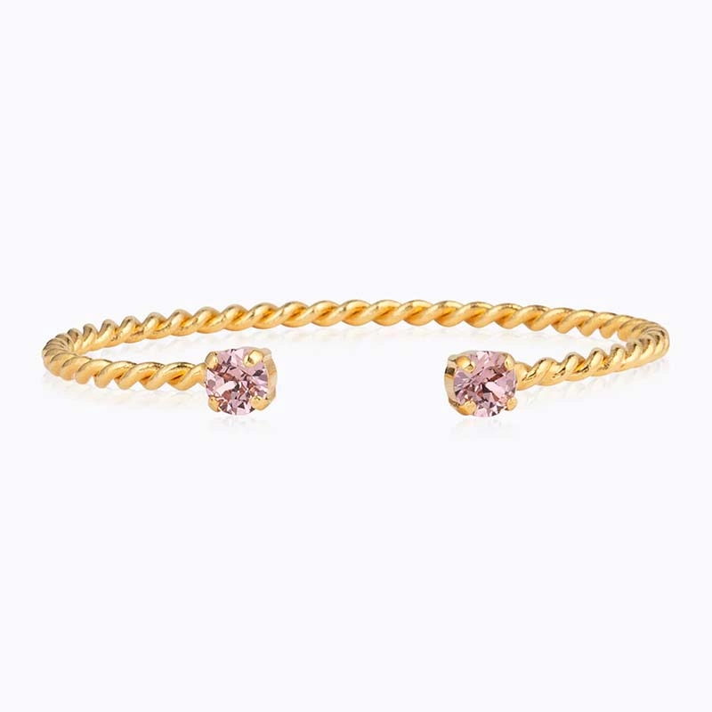 Caroline Svedbom - Mini Twisted Bracelet Gold Light Amethyst