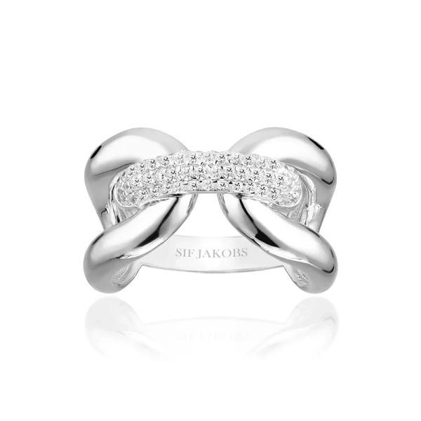 Capri Three Ring aus Silber mit funkelnden Zirkonia-Steinen von Sif Jakobs